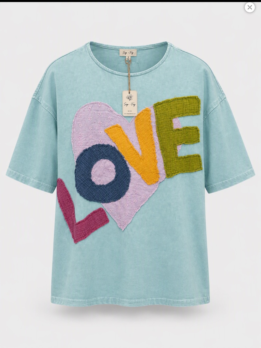 Sage + Fig 'LOVE' Appliqué Tee